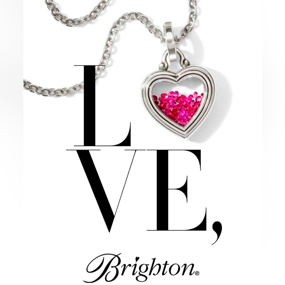 Brighton Pink Crystal Pure Love Mini Heart Necklace
